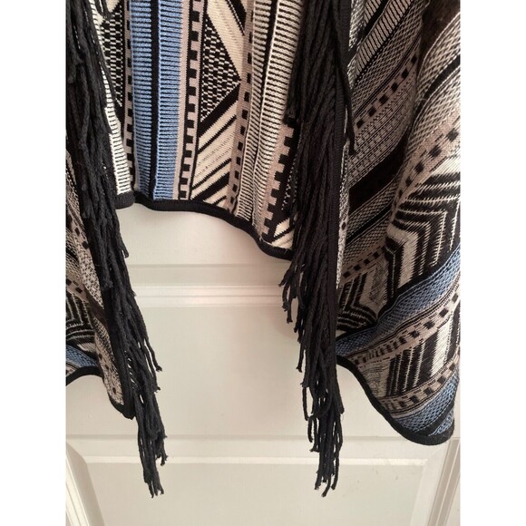 Nic+Zoe Women’s size 2X Striped Fringe Long Cardigan  Sweater Boho Lagenlook - Picture 4 of 8